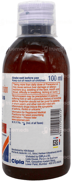 Ibugesic Plus Orange Flavour Suspension 100Ml